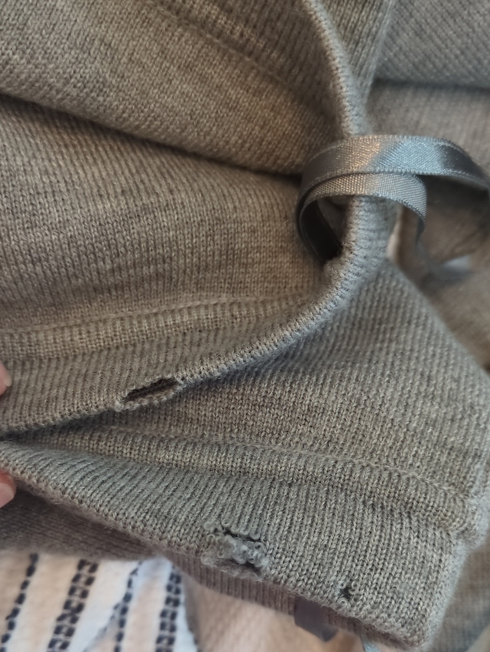 Jones New York Vintage Merino Wool Women's Grey Knit Wide-Leg Pants Sz XL - Picture 7 of 7